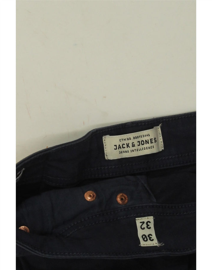 Jack & Jones Uomo GLENN Slim Jeans W30 L32 Blu Navy Cotone