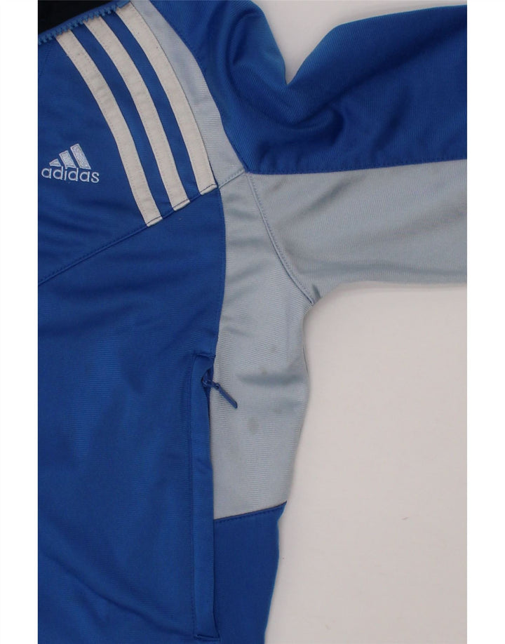 ADIDAS Boys Tracksuit Top Jacket 9-10 Years Blue Colourblock Polyester Vintage Adidas and Second-Hand Adidas from Messina Hembry 