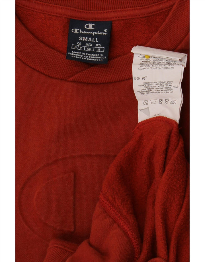 CHAMPION Mens Graphic Sweatshirt Jumper Small Orange Cotton Vintage Champion and Second-Hand Champion from Messina Hembry 
