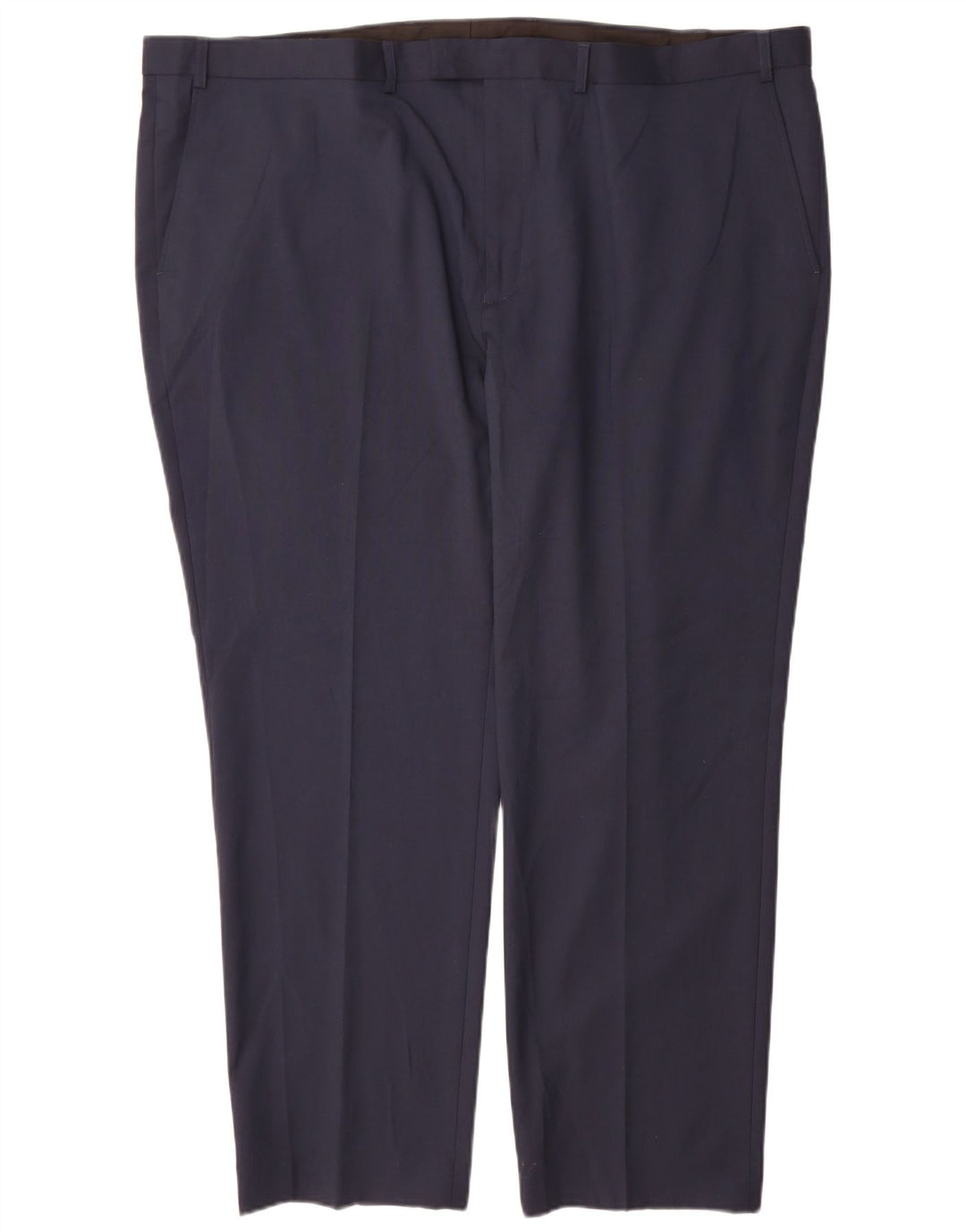 Pantaloni da abito dritti sartoriali da uomo Marks & Spencer W48 L31 Blu Navy