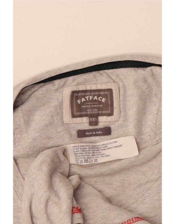Fat Face Top da uomo a maniche lunghe 2XL in cotone color block grigio