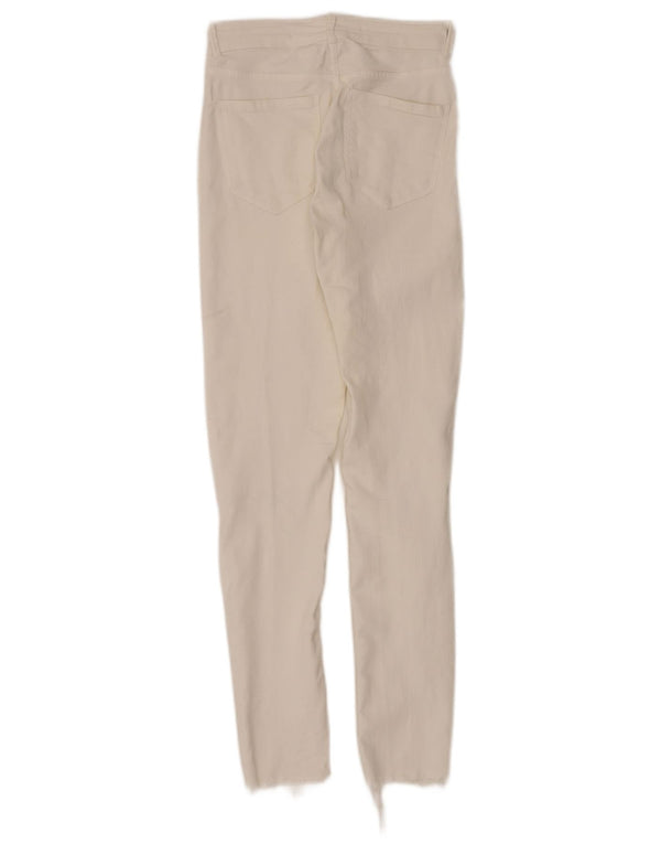 Jeans skinny effetto consumato Trafaluc da donna Zara EU 34 2XS W24 L28 Bianco