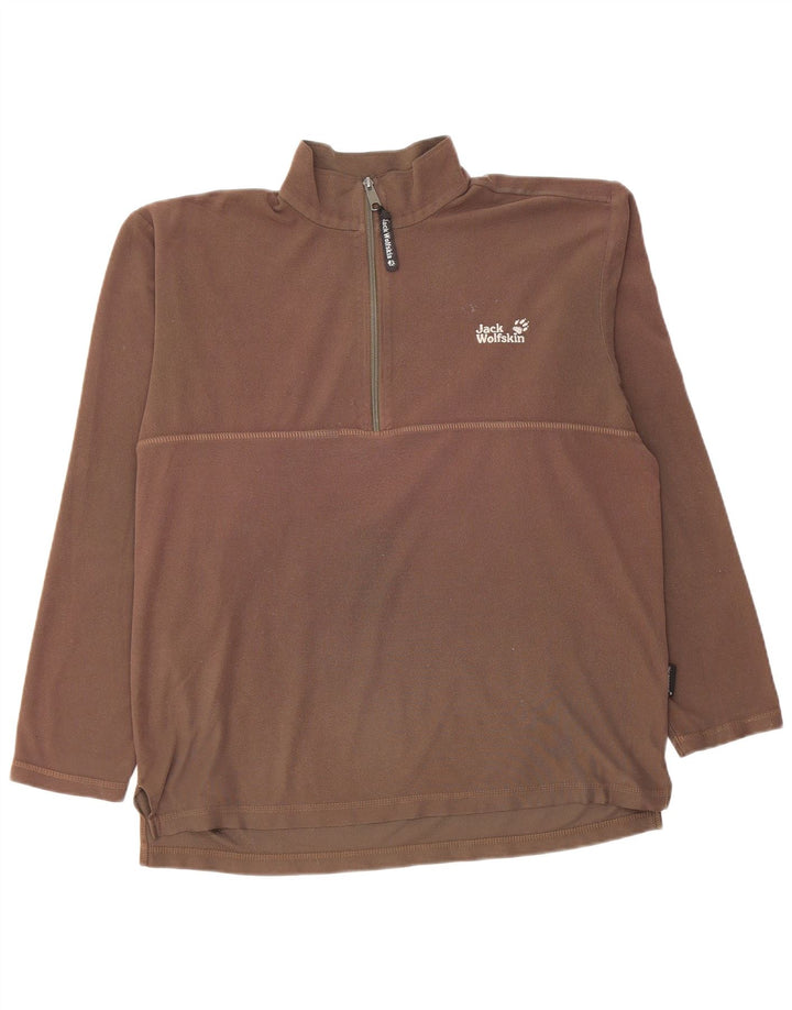 Maglione in pile da uomo con zip intera Jack Wolfskin, grande marrone
