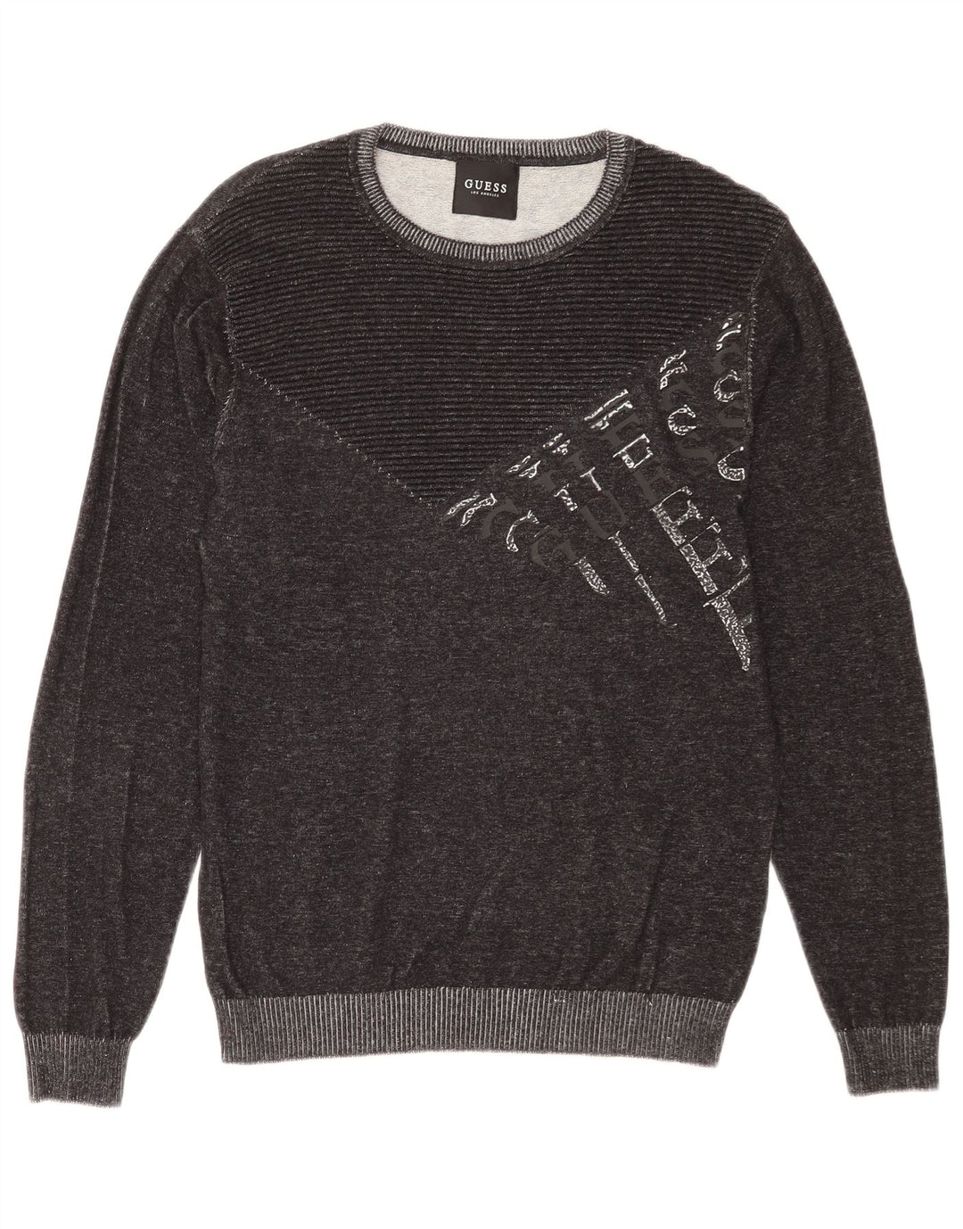 Guess Felpa grafica da uomo Maglione grande in cotone grigio