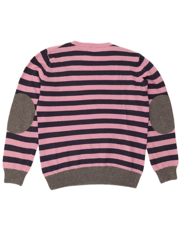Maglione maglione girocollo da uomo Brooksfield IT 46 piccolo lana a righe rosa