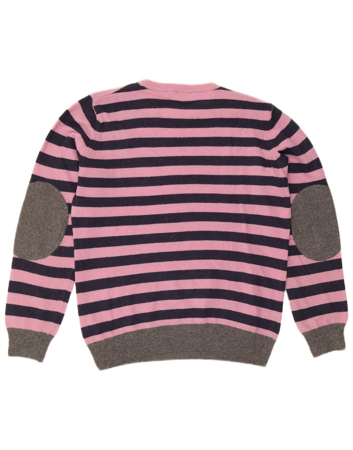 Maglione maglione girocollo da uomo Brooksfield IT 46 piccolo lana a righe rosa
