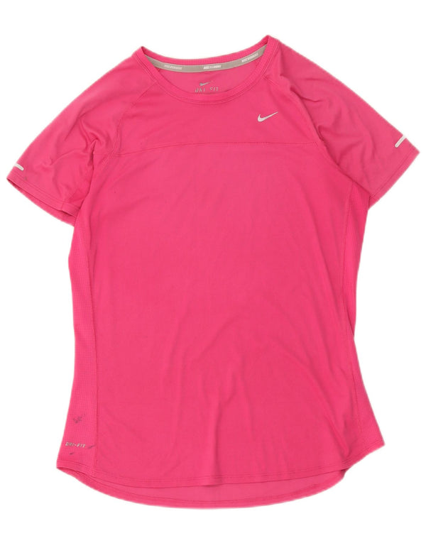 T-shirt da donna Nike Dri Fit Top UK 14 poliestere rosa medio