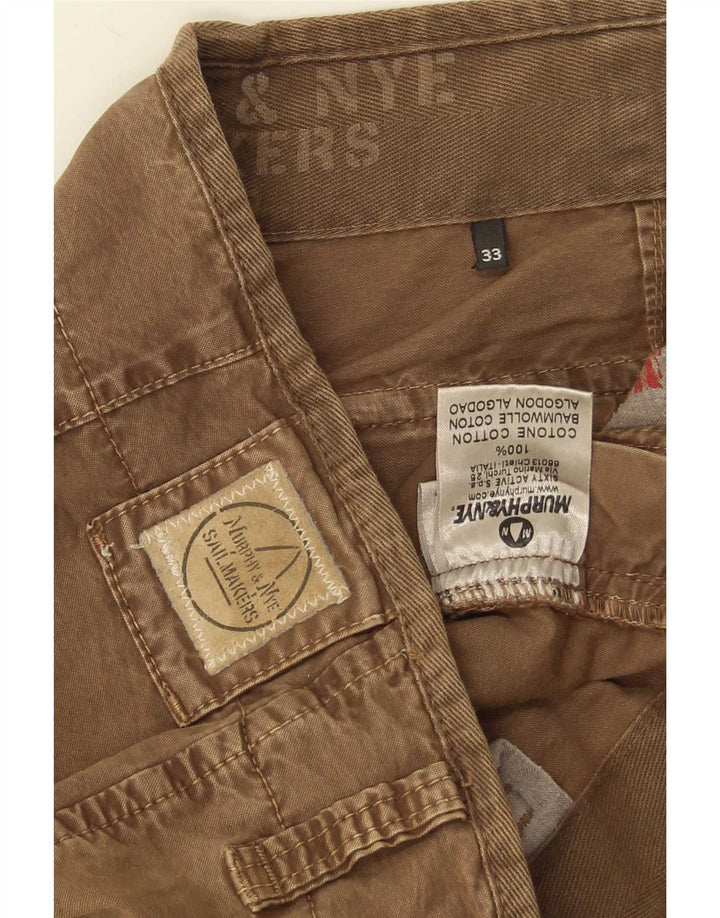 Pantaloni cargo dritti da uomo Murphy & Nye W33 L34 cotone marrone