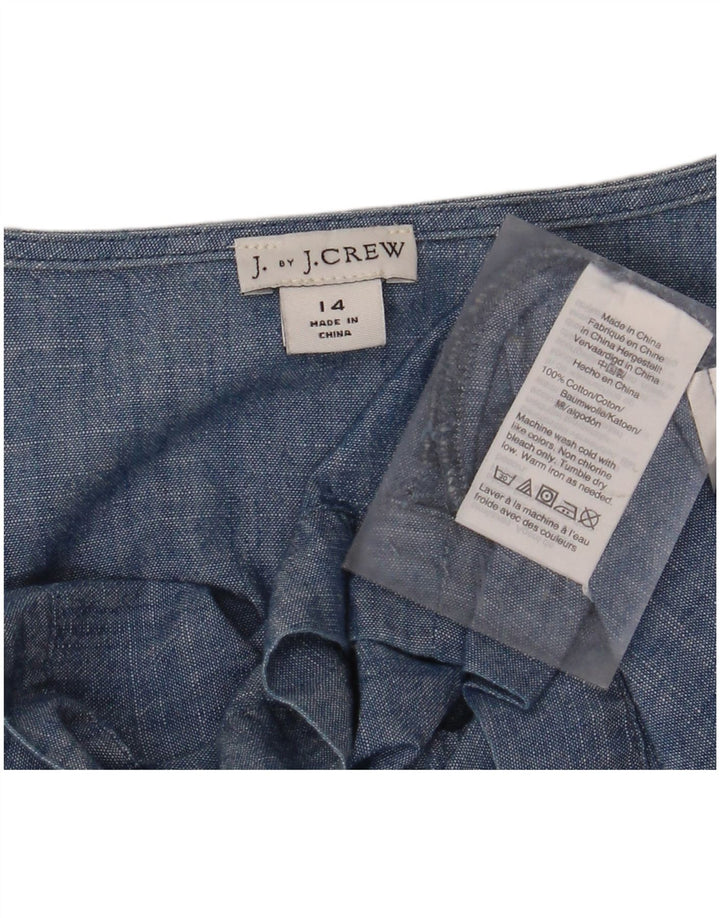 Top camicetta da donna J. CREW UK 14 grande cotone blu