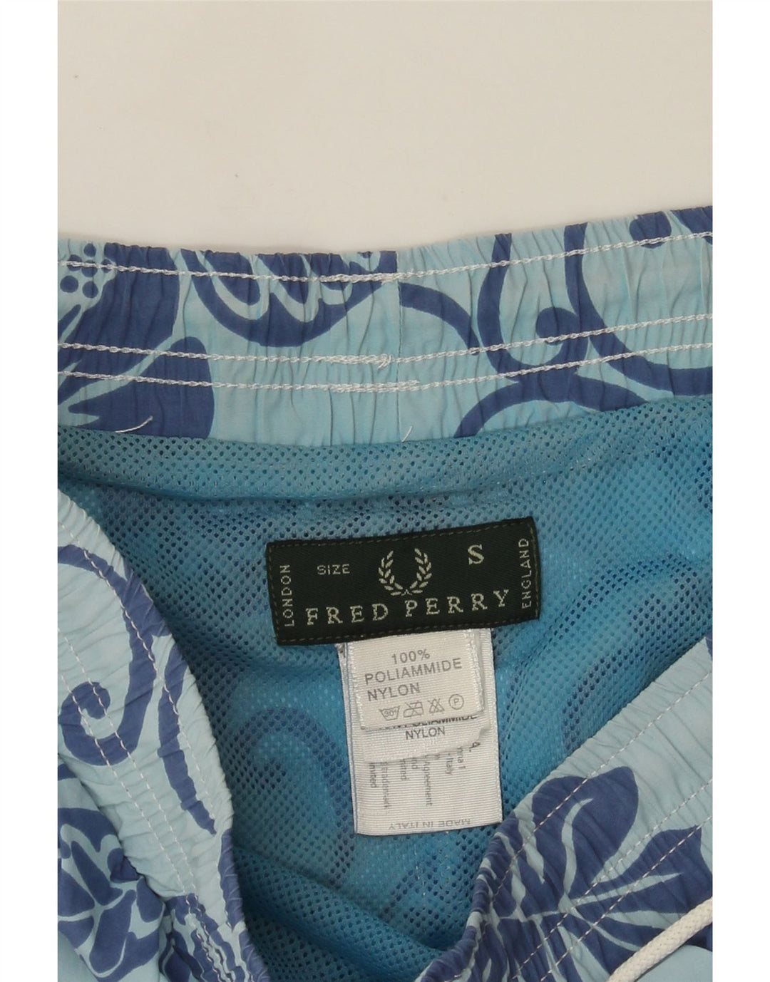 Pantaloncini da bagno da uomo Fred Perry Small blu floreale in poliammide