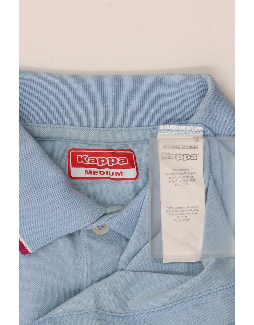 Polo Kappa Uomo Cotone Rigato Blu Medio