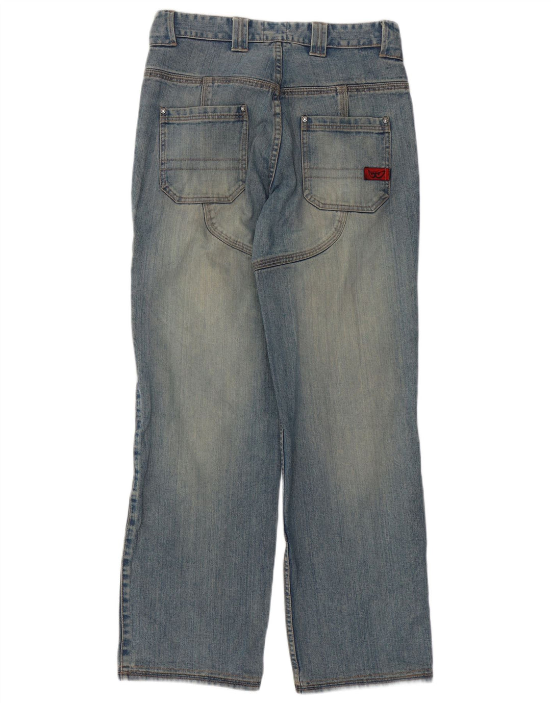 Jeans dritti Suomy da uomo con grafica motorstyle media W32 L32 cotone blu