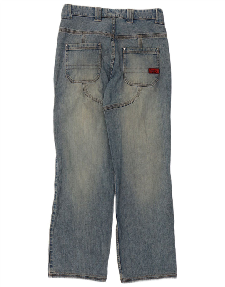 Jeans dritti Suomy da uomo con grafica motorstyle media W32 L32 cotone blu