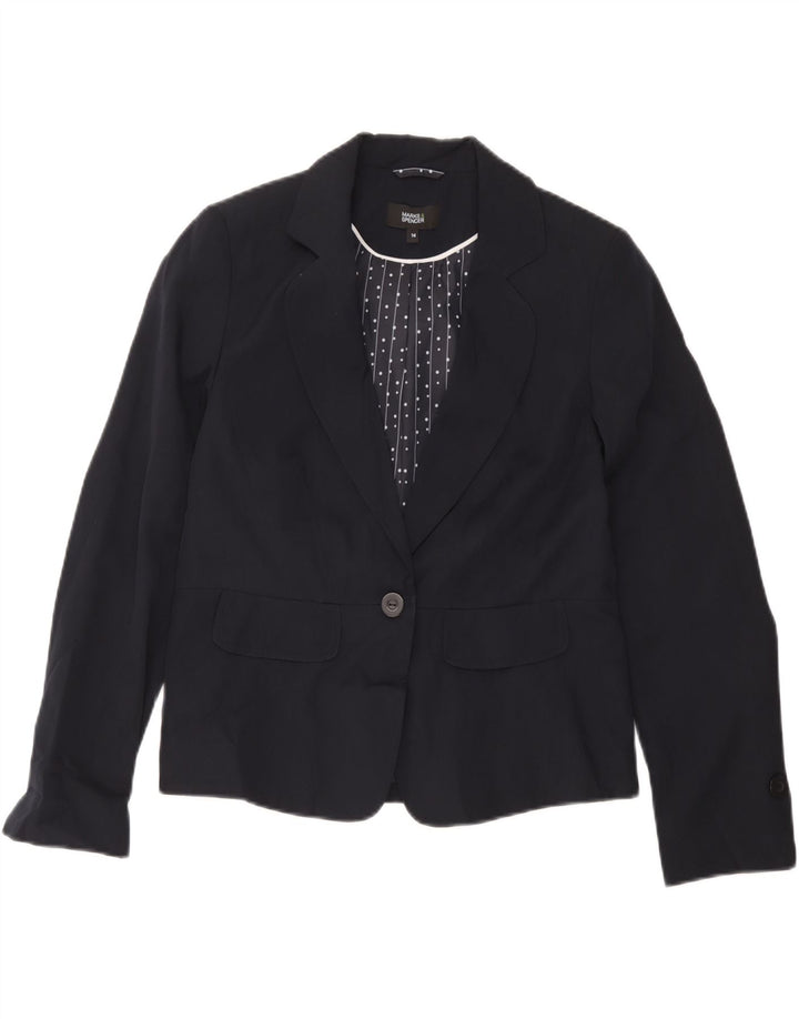 Giacca blazer da donna Marks & Spencer UK 14 medio blu navy a righe