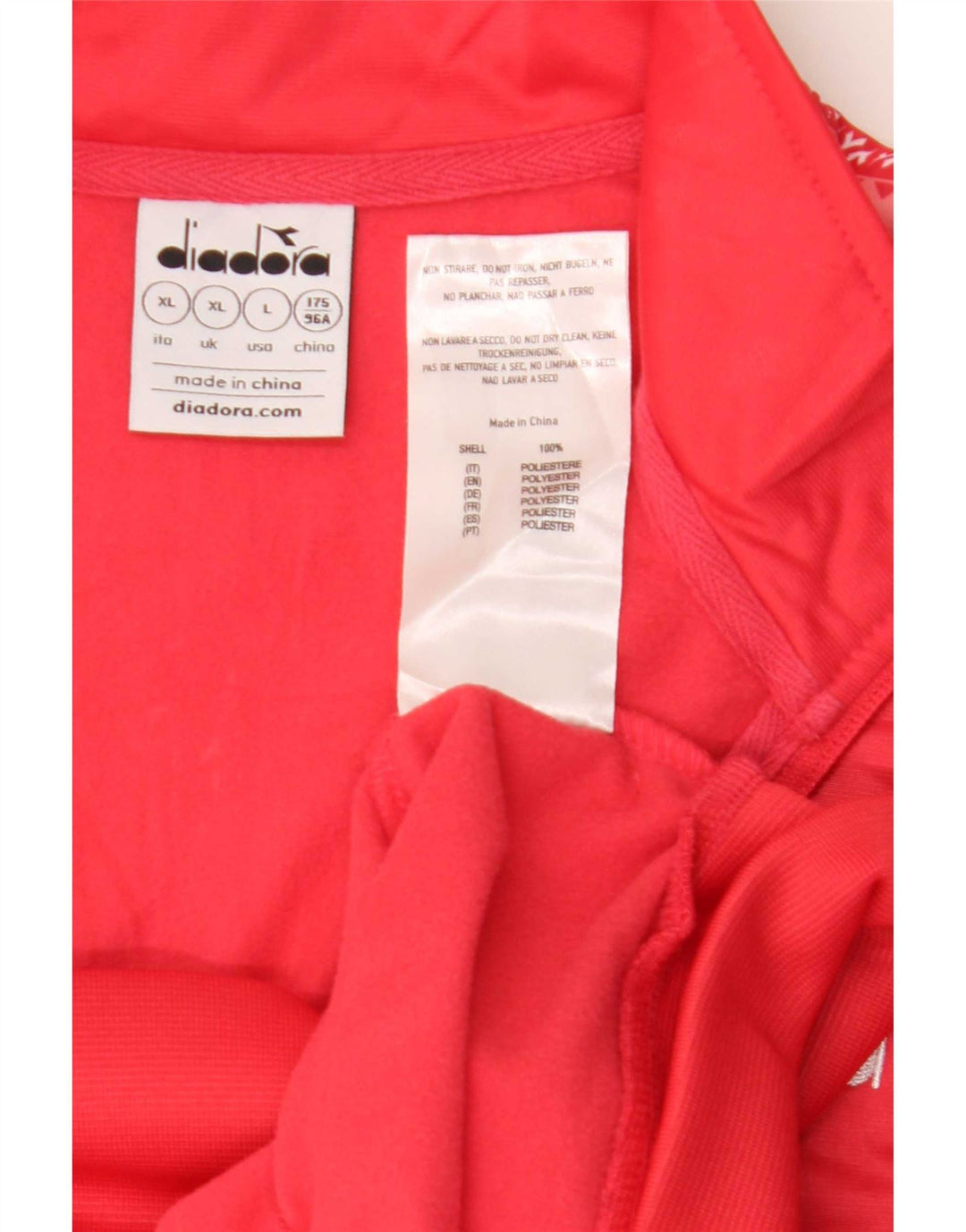 Giacca da tuta grafica da donna Diadora UK 18 XL poliestere rosso