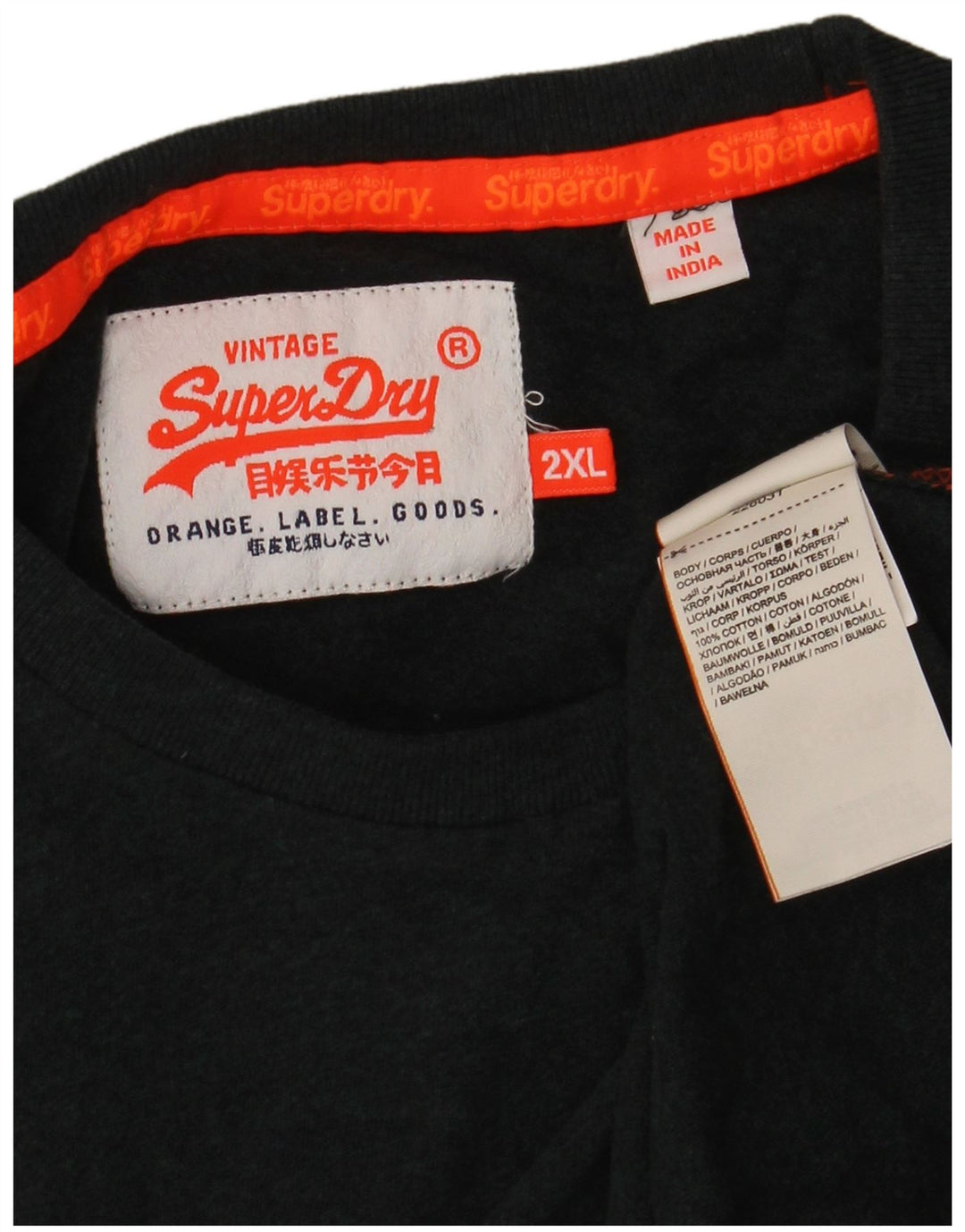 T-shirt da uomo SUPERDRY Top 2XL cotone verde