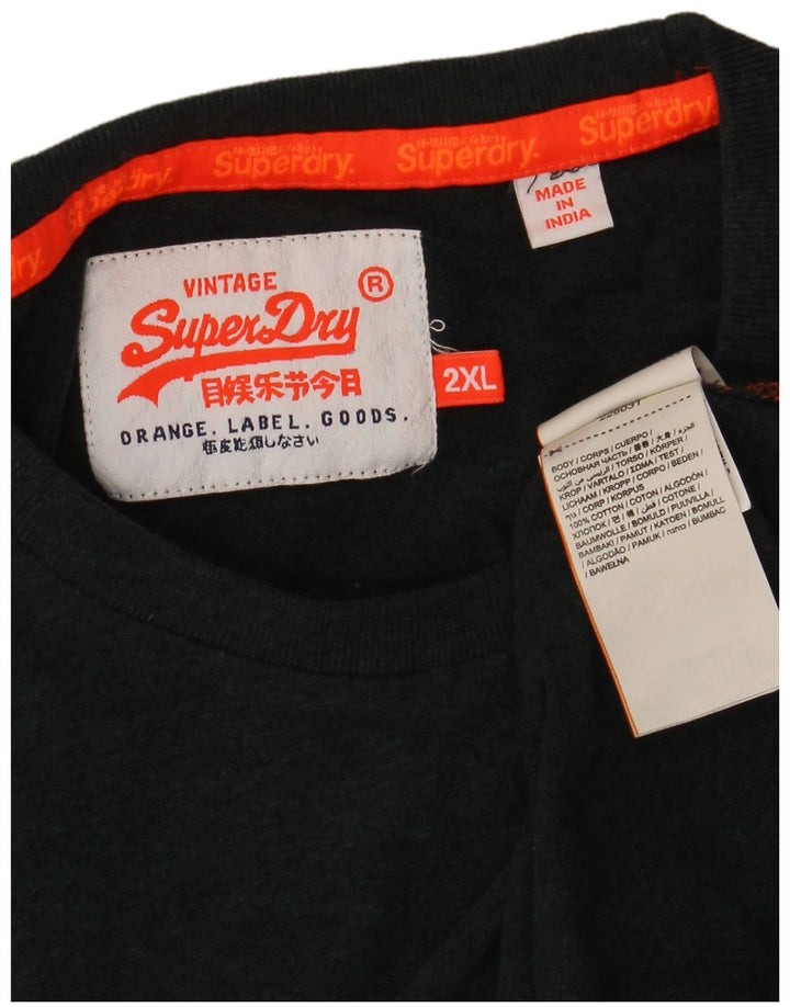 T-shirt da uomo SUPERDRY Top 2XL cotone verde