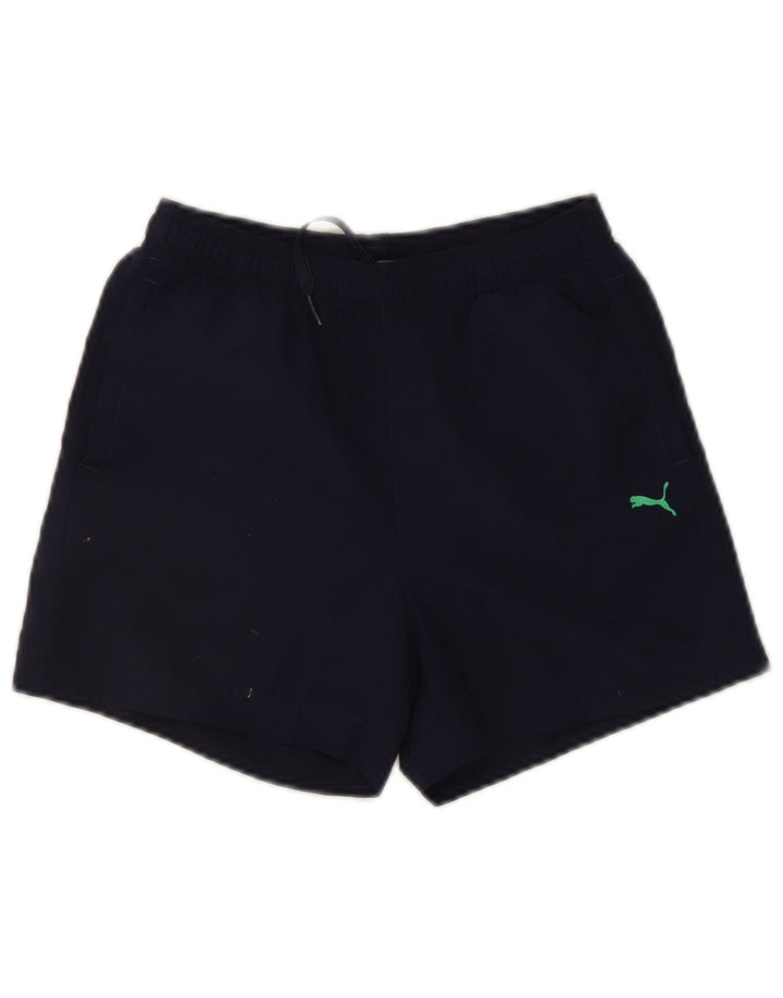 Pantaloncini sportivi Puma da bambino 11-12 anni in poliestere blu navy