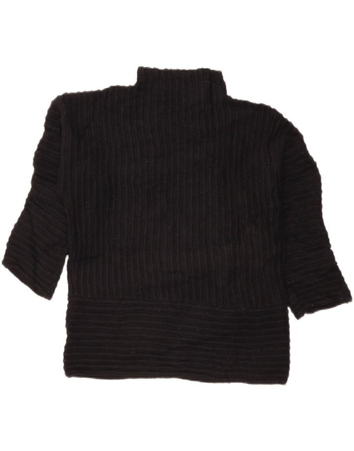 Maglione maglione oversize da donna con collo dolcevita DKNY UK 10 piccolo nero