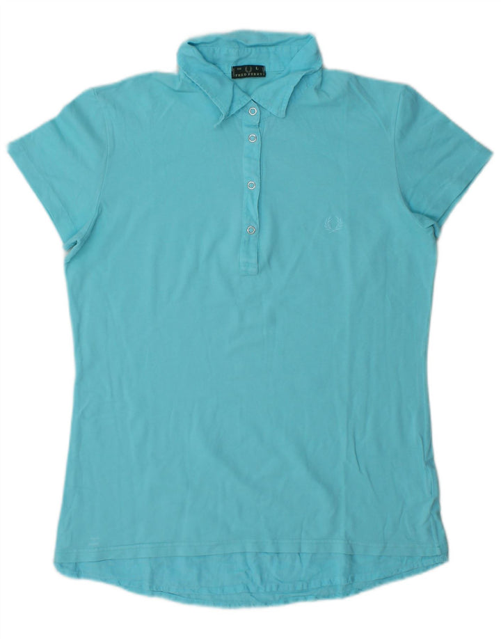 Polo da donna Fred Perry UK 14 grande in cotone blu