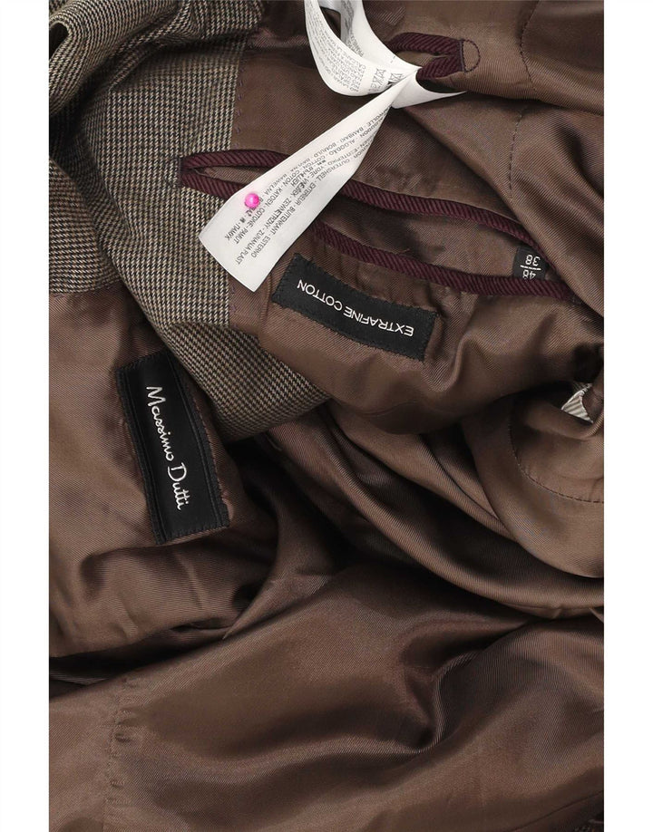 Giacca blazer da uomo a 3 bottoni Massimo Dutti EU 48 cotone marrone medio