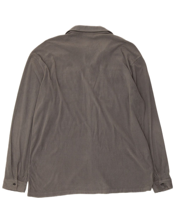 Maglia in pile da uomo Asics Large in poliestere grigio