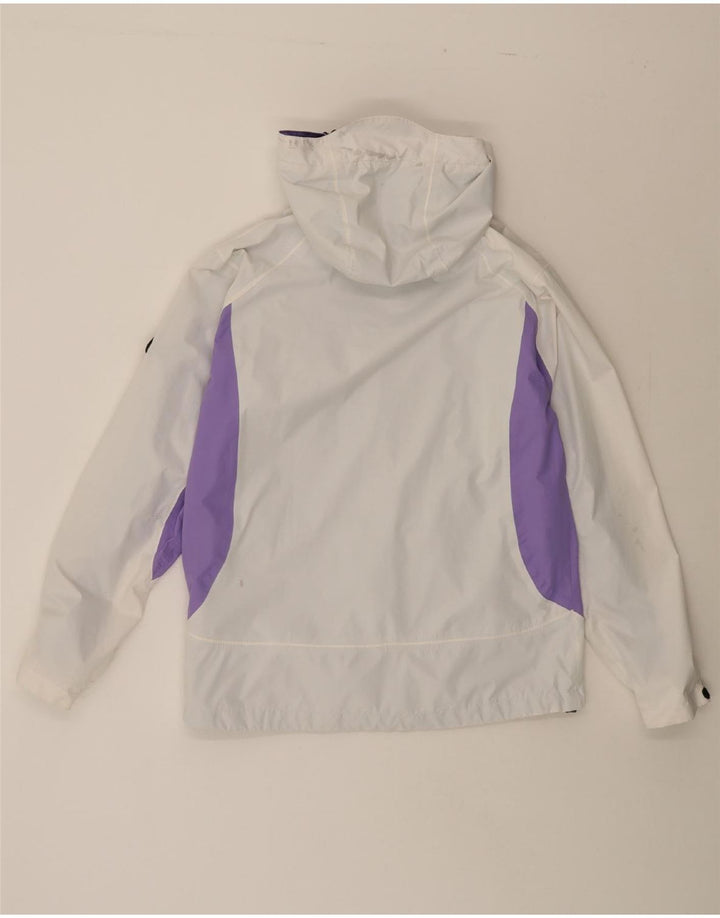 KILLTEC Womens Hooded Rain Jacket US 10 Large White Colourblock Polyester Vintage Killtec and Second-Hand Killtec from Messina Hembry 