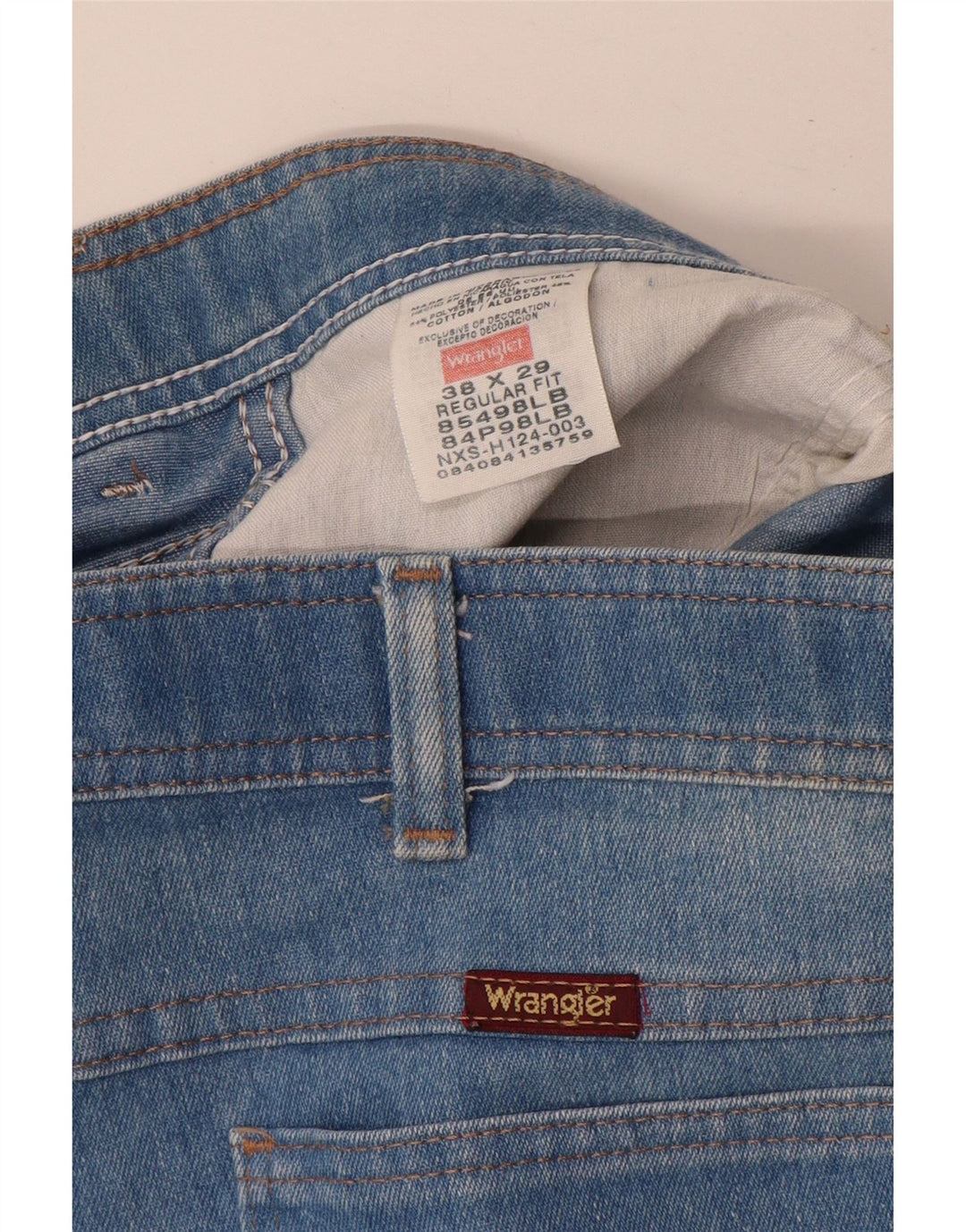 Jeans dritti da uomo vestibilità regolare WRANGLER W38 L29 poliestere blu