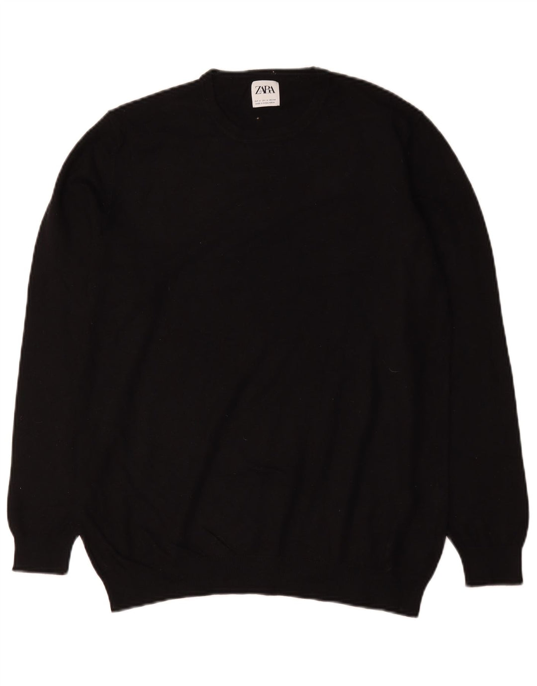 Maglione Zara da uomo girocollo in viscosa nera media