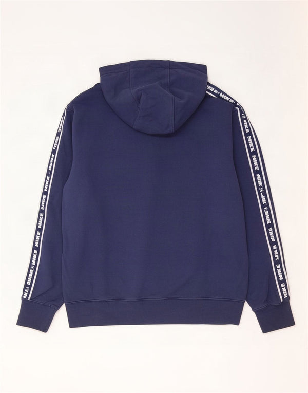 Felpa con cappuccio grafica Nike da uomo, grande, in cotone color block blu navy
