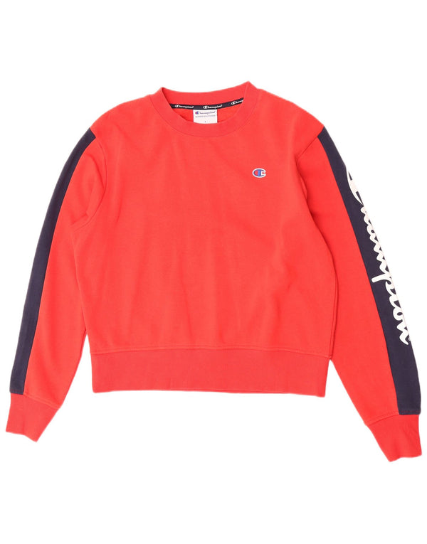 Felpa con grafica corta da donna Champion, taglia UK 16, grande, colore rosso
