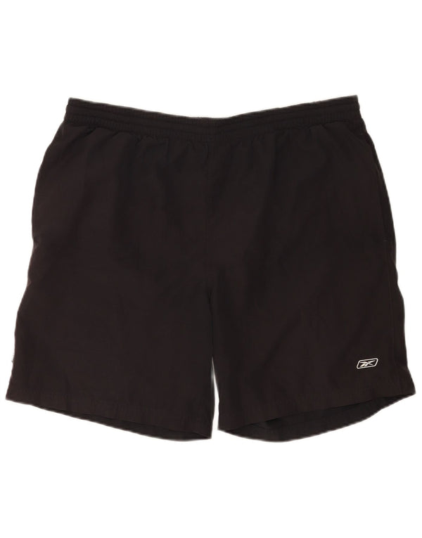 Pantaloncini da bagno Reebok da uomo medio nero in poliestere