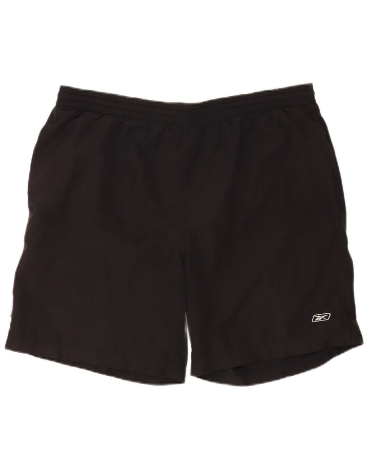 Pantaloncini da bagno Reebok da uomo medio nero in poliestere