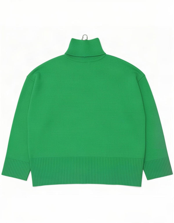 Maglione maglione oversize con zip e collo da donna Zara UK 10 piccolo poliestere verde