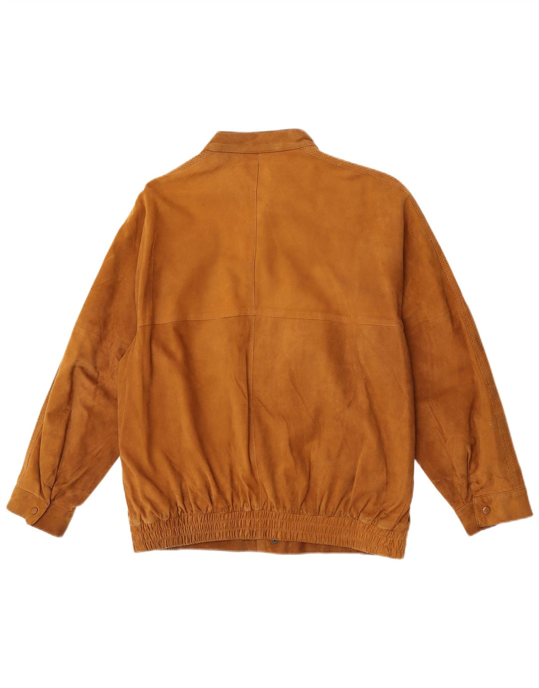 Giubbotto bomber in pelle scamosciata vintage da uomo UK 36 piccolo beige