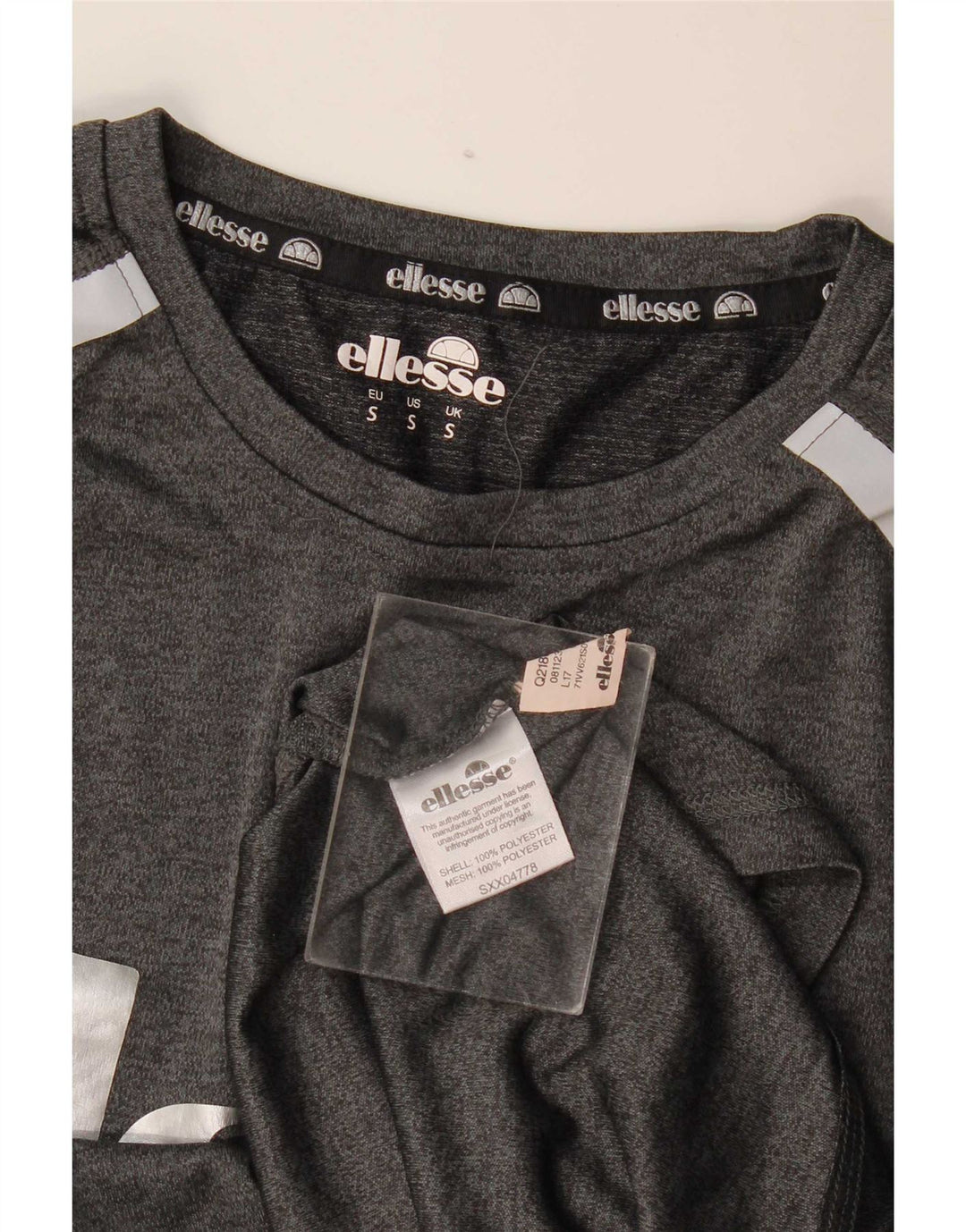 T-shirt grafica da uomo slim fit Ellesse, piccola, in poliestere grigio