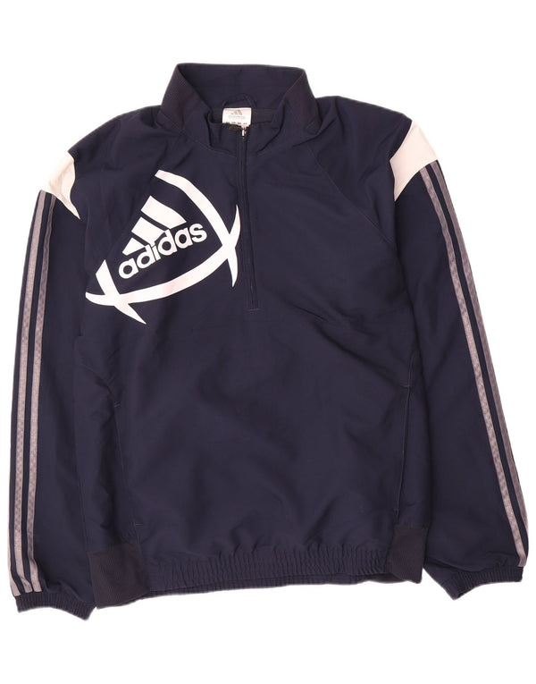 Giacca da uomo con grafica grafica Adidas, giacca media, colore blu navy
