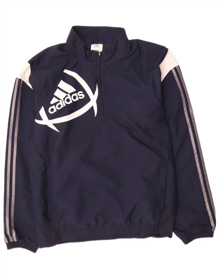 Giacca da uomo con grafica grafica Adidas, giacca media, colore blu navy