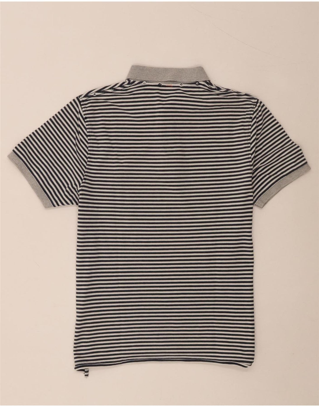 Polo da uomo Sun68 grande cotone gessato grigio