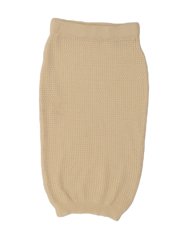 VINTAGE Womens Crochet Midi Skirt W28 Medium Off White