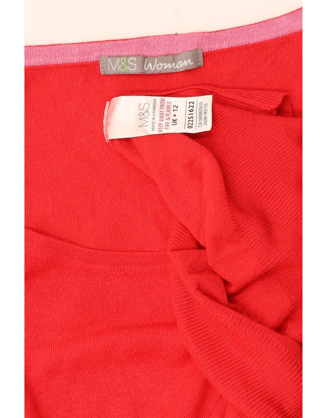 MARKS & SPENCER Maglione da donna con scollo a barca UK 12 Rosso medio