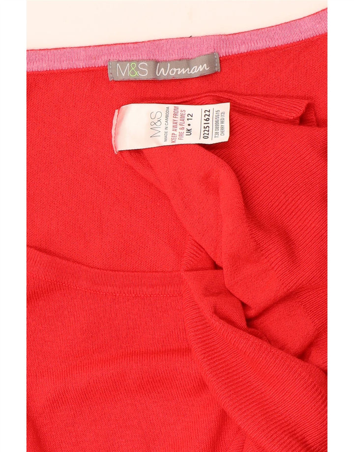 MARKS & SPENCER Maglione da donna con scollo a barca UK 12 Rosso medio