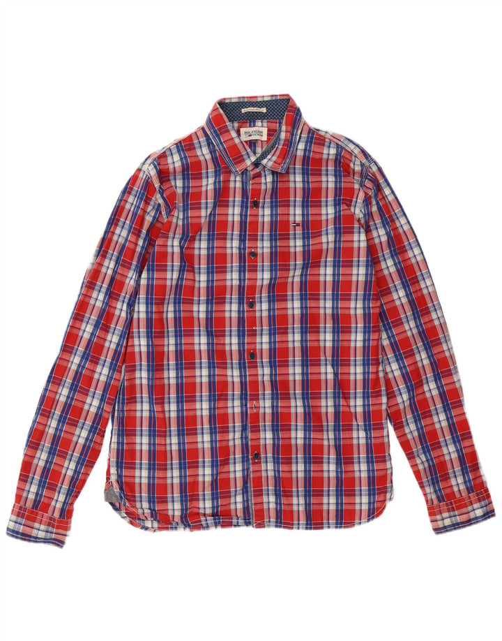 TOMMY HILFIGER Camicia da bambino 15-16 anni in cotone a quadri rossi grandi