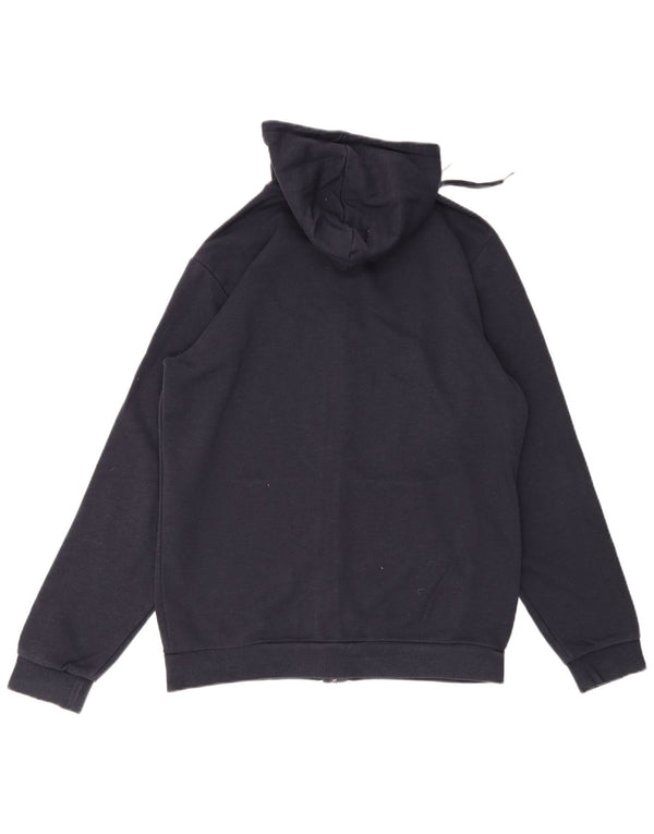 Maglione con cappuccio e zip da uomo Adidas in cotone blu navy medio