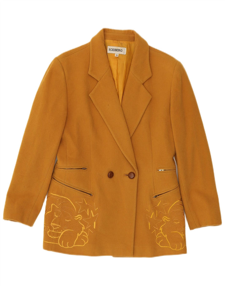 Giacca blazer da donna Iceberg IT 42 giallo medio stampa animalier