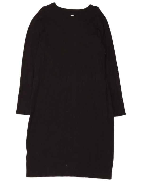 Dkny Abito maglione a maniche lunghe con grafica da donna UK 12 Viscosa nera media