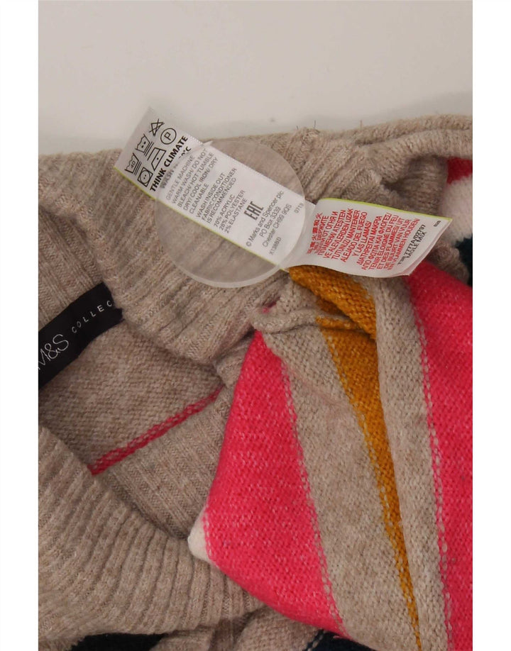Maglione maglione a collo alto da donna Marks & Spencer UK 18 XL multicolore