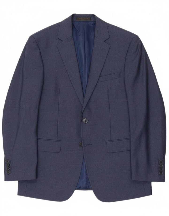 Giacca blazer a 2 bottoni da uomo Calvin Klein UK 38 poliestere blu navy medio