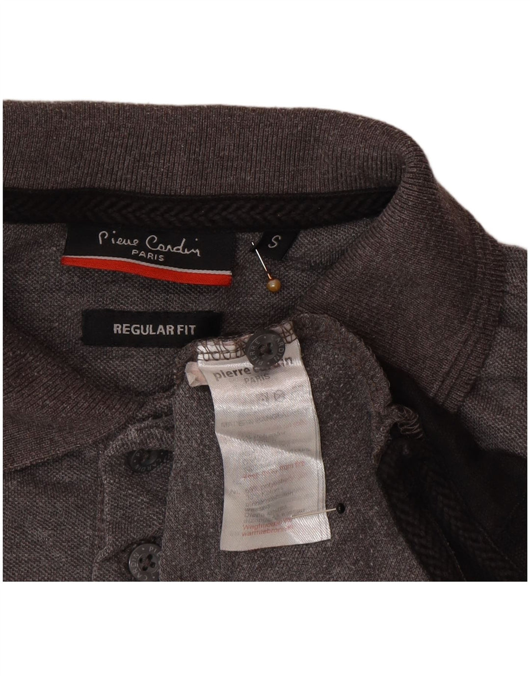 Polo da uomo dalla vestibilità regolare Pierre Cardin, piccola, in poliestere color block grigio