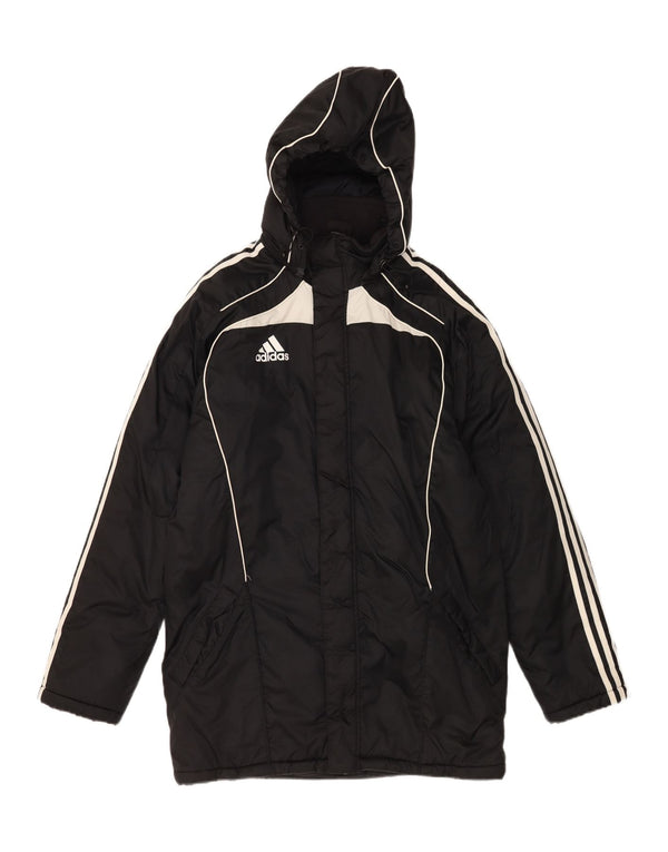 Giacca a vento con cappuccio da uomo Adidas UK 36/38 Small Black Colourblock
